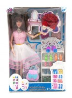 Кукла  ВК  "Модница Эми"  550-194  (с аксесс./бело-роз. платье)  (нш)
