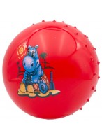 Мяч рез. с шипами  00140  G20657  красный  бегемот