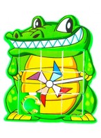 Игра  "Пятнашки"  ВП  44156  (крокодил/зеленая)  (поле 9 клеток)