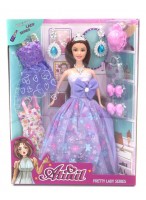 Кукла  ВК  WX164-3  (фиолетовое платье/2 платья/аксесс.)