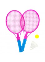 Теннис пляжный  ВП  49412  34*15см  шарик  волан  розовый
