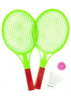 Теннис пляжный  ВП  49412  34*15см  шарик  волан  зелёный