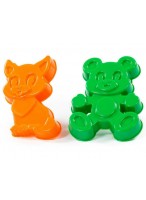 ПН  Форма/2шт  (котенок оранжевый/медведь зеленый)  7162