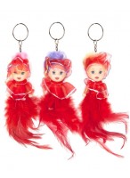 Кукла-брелок  ВП  41962  (платье с перьями красное)