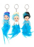Кукла-брелок  ВП  41962  (платье с перьями голубое)