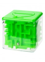 Кубик-лабиринт  ВК  855  с шариком  зелёный  копилка