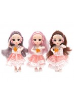 Кукла  ВП  2629-3  (шарнирная)  (розовое платье с оранж. бантом)