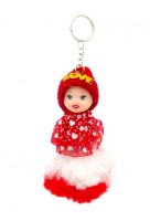Кукла-брелок  ВП  41977  (одежда с мехом красная)