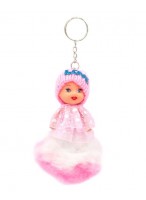 Кукла-брелок  ВП  41977  (одежда с мехом розовая)