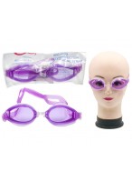 Очки для плавания  фиолетовые  в сумочке