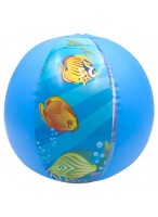Мяч надувной  0023  голубой  с рыбками