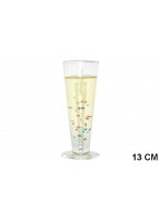 Свеча гелевая 05CG054 желтая с блестками-звездочками в бокале (12,5см) PVC Свеча гелевая 05CG054 желтая с блестками-звездочками в бокале (12,5см) PVC