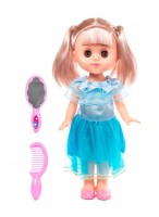 Кукла  ВП  8892-7  (озв./голубое платье)  (40см)