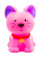 Игрушка пластизолевая  ВП  K8155AB  (кошка розовая/пищалка)