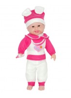Кукла  МН  ВП  325-4  (смеется/бело-ярко-роз. костюм)