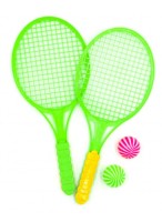Теннис пляжный  ВП  49413  29*12см  шарик  зелёный с желтой ручкой