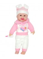 Кукла  МН  ВП  325-4  (смеется/бело-розовый костюм)