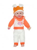 Кукла  МН  ВП  325-4  (смеется/бело-оранж. костюм)