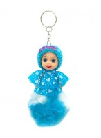 Кукла-брелок  ВП  41977  (одежда с мехом голубая)