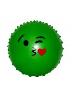 Мяч резиновый с шипами  00100  зеленый  смайл