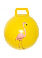 Мяч для прыжка с ручкой  00450  "Фламинго"  (желтый)  25-11