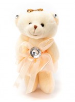 МИ  Медведь  0013  букетный  (юбка атласная/персиковая)
