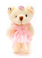 МИ  Медведь  0013  букетный  (юбка атласная/розовая)