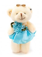МИ  Медведь  0013  букетный  (юбка атласная/голубая)
