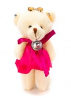 МИ  Медведь  0013  букетный  (юбка атласная/ярко-розовая)