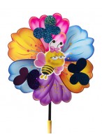 Ветрячок  "Бабочки на цветке"  550-3967  (d=24см/разноцветный/с пчелкой)