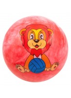 Мяч резиновый  0022  розовый  лев
