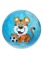 Мяч резиновый  0022  голубой  тигр