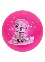 Мяч резиновый  0022  (мышь на скейте/розовый)