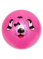 Мяч резиновый  0022  розовый  собака с бел. ушами