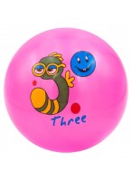 Мяч резиновый  0022  розовый  цифра 3