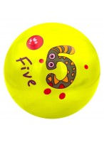Мяч резиновый  0022  желтый  цифра 5