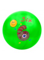 Мяч резиновый  0022  зеленый  цифра 6