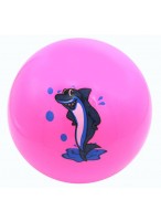 Мяч резиновый  0022  550-6412  розовый  акула зубастая