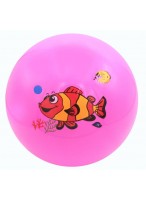 Мяч резиновый  0022  550-6412  розовый  рыбка полосатая