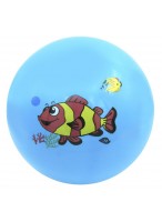 Мяч резиновый  0022  550-6412  голубой  рыбка полосатая