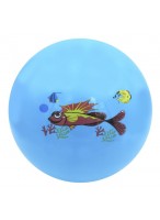 Мяч резиновый  0022  550-6412  голубой  рыбка красная