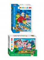 Н-р пазлов  54  Любимые герои-2/2шт  71034  (Сказка о рыбаке и рыбке/Три поросенка)