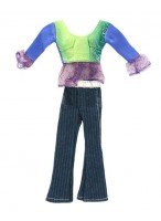 Одежда для куклы Барби  комплект джинсы и кофта фиолетово-зеленая