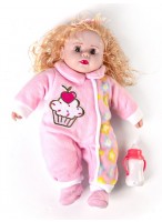 Кукла  МН  ВП  325-1  "Малышка"  (озв/свет/розовый комбинезон)  (38см)