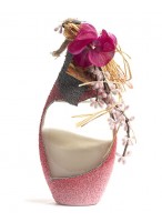 Лампа масляная с композицией цветов  (22см)  (розовая)