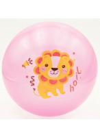 Мяч резиновый  0022  G20636  розовый  лев