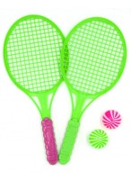 Теннис пляжный  ВП  49413  29*12см  шарик  зеленый с розовой ручкой