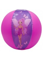 Мяч надувной  0023  розовый  с феями