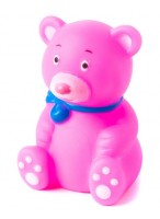 Игрушка пластизолевая  K8122C  медведь  розовый  пищалка