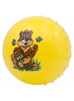 Мяч рез. с шипами  00180  G20658  желтый  медведь
